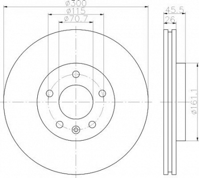 HELLA PAGID 8dd355116591 -  Тормозной диск